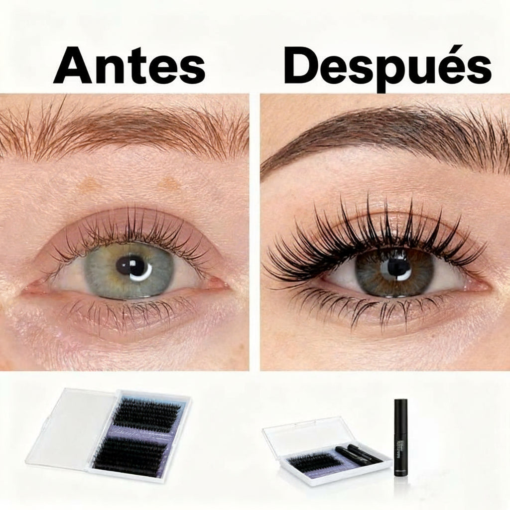 Anbanglin DIY Cluster Lashes 280Pcs Voluminous D-Curl Invisible Band Waterproof Long-Lasting Easy Application Eyelashes Extensins for Flawlesso Makeup Thick Volume Diy